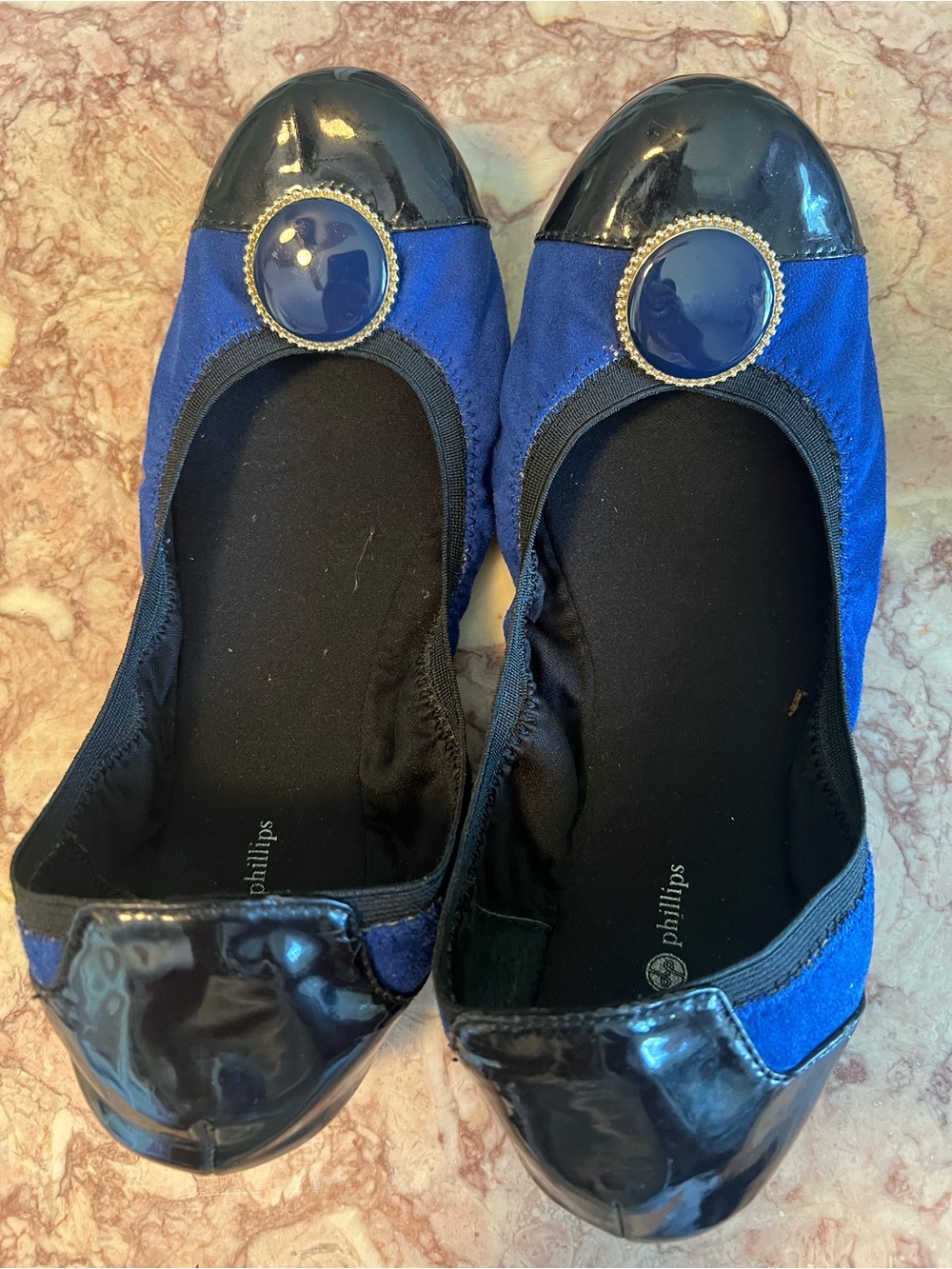 Lindsay Phillips Tracy Royal Blue Interchangeable Snaps Ballet Flat Size 9